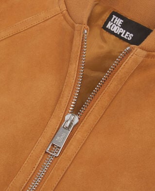 The Kooples FEMME CAMEL blouson en cuir suède camel