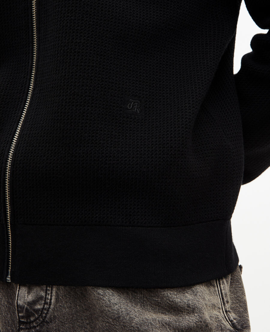 The Kooples HOMME BLACK cardigan en nid d'abeille noir