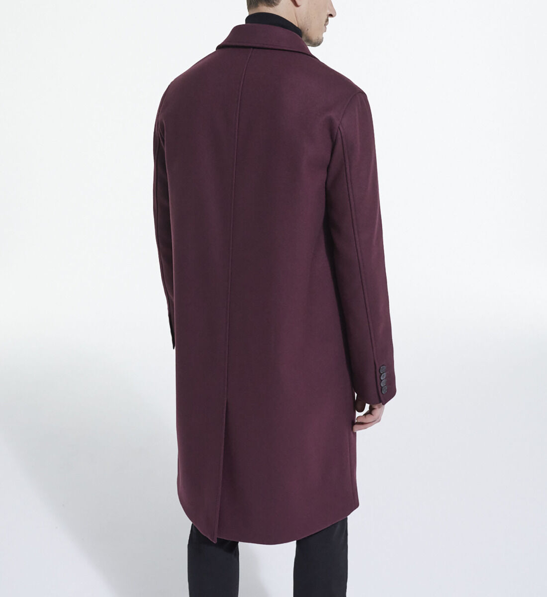 Burgundy wool coat clearance mens