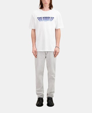The Kooples H WHITE men's white t-shirt with color gradient logo serigraphy