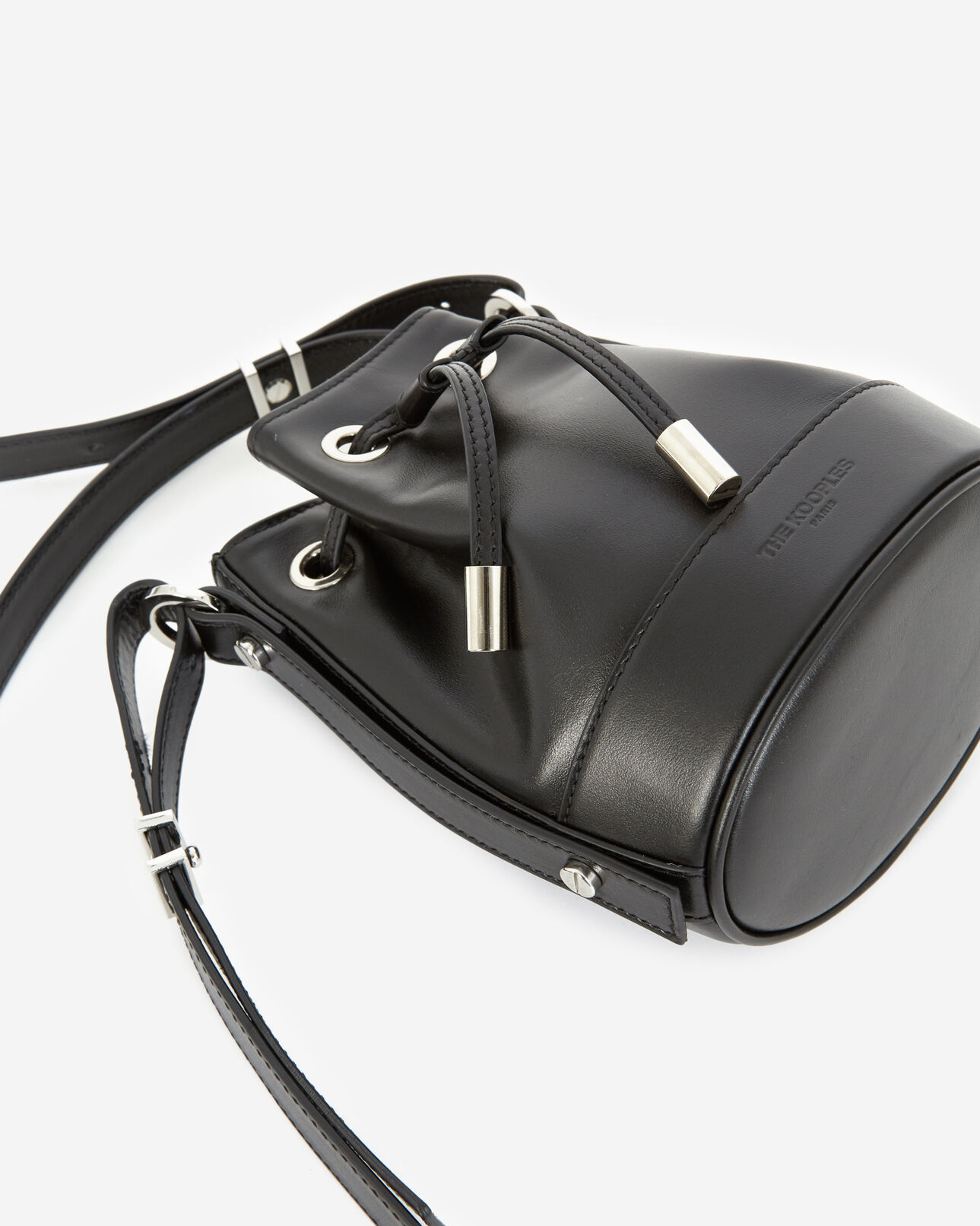 The Kooples WOMEN BLACK small tina bag in smooth black leather