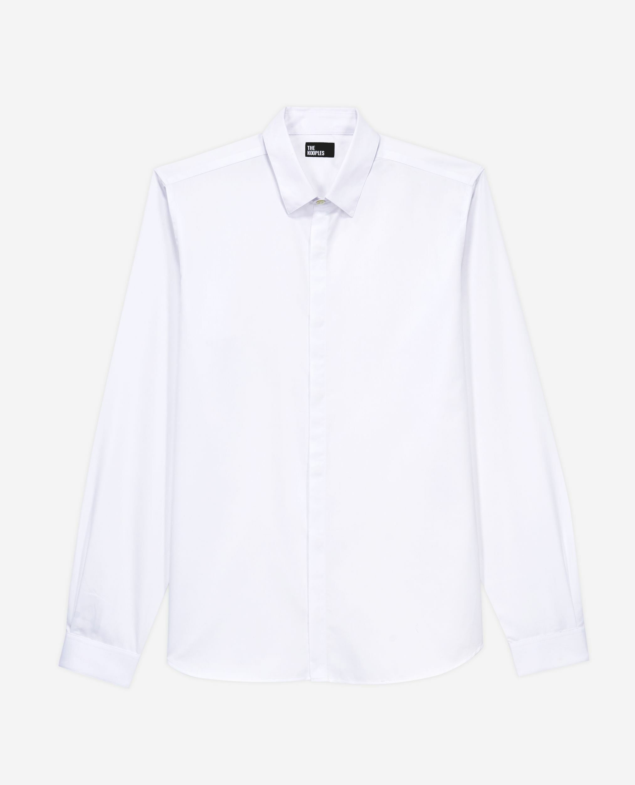 Weißes Baumwollhemd mit Klassischer Kragen, WHITE, hi-res image number null