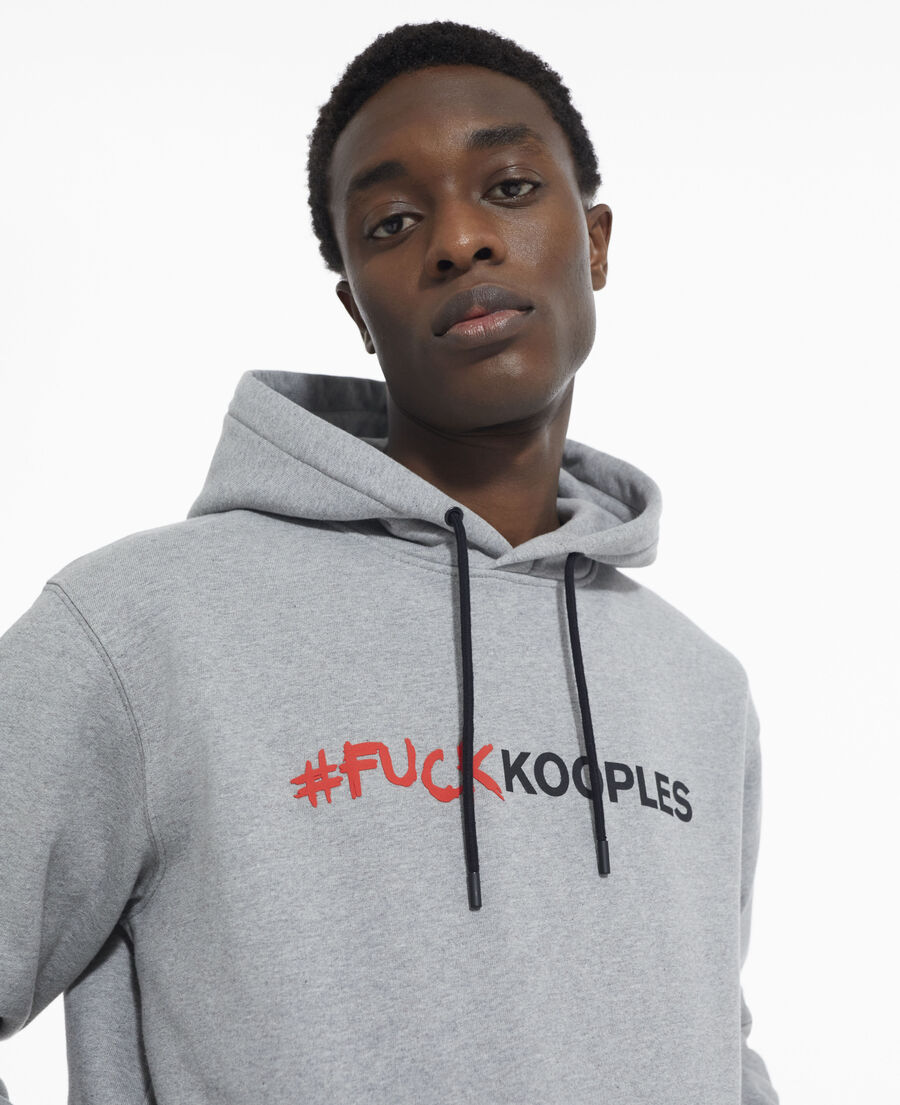 graues sweatshirt mit logo