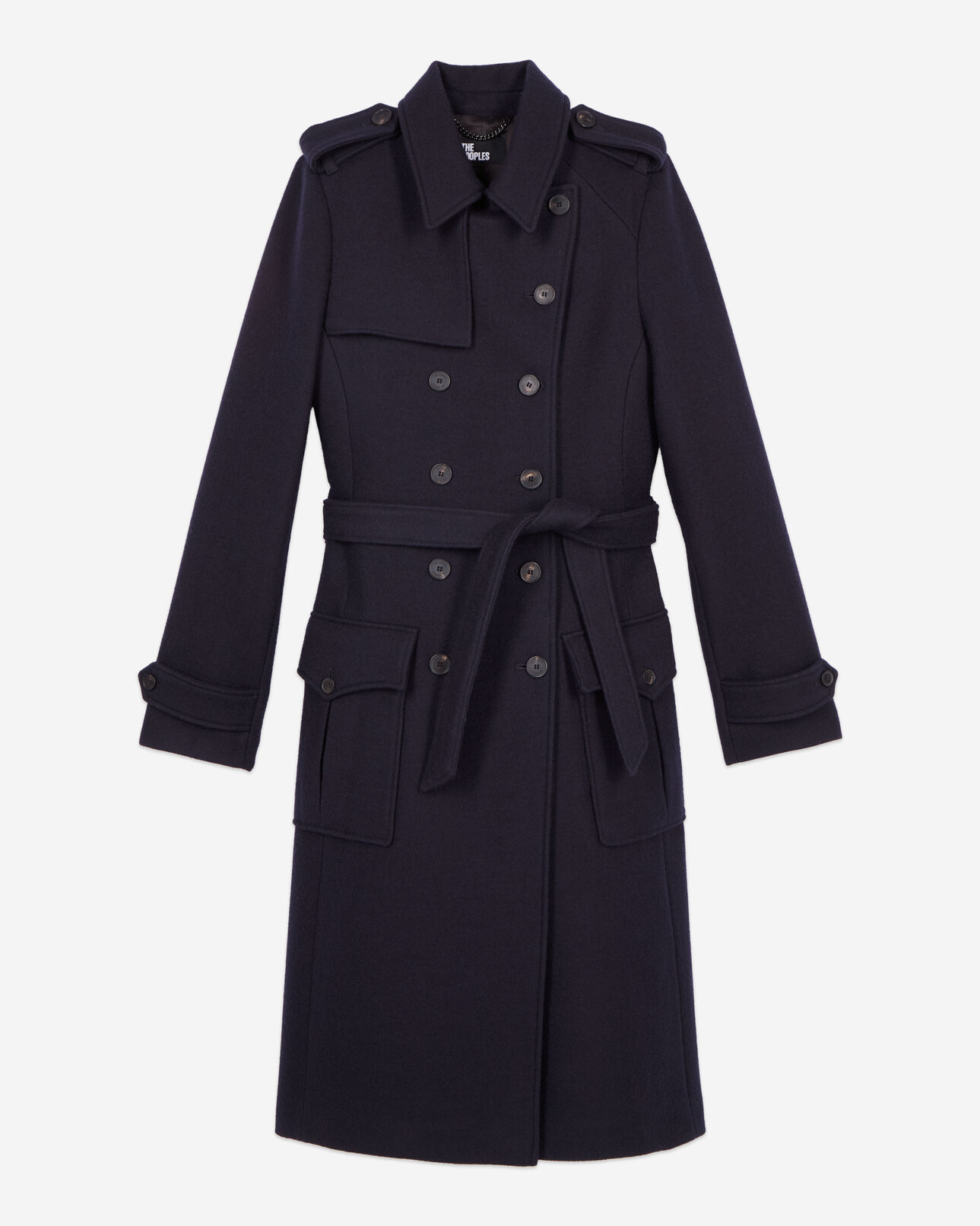 The Kooples FEMME DARK NAVY manteau long style trench bleu marine
