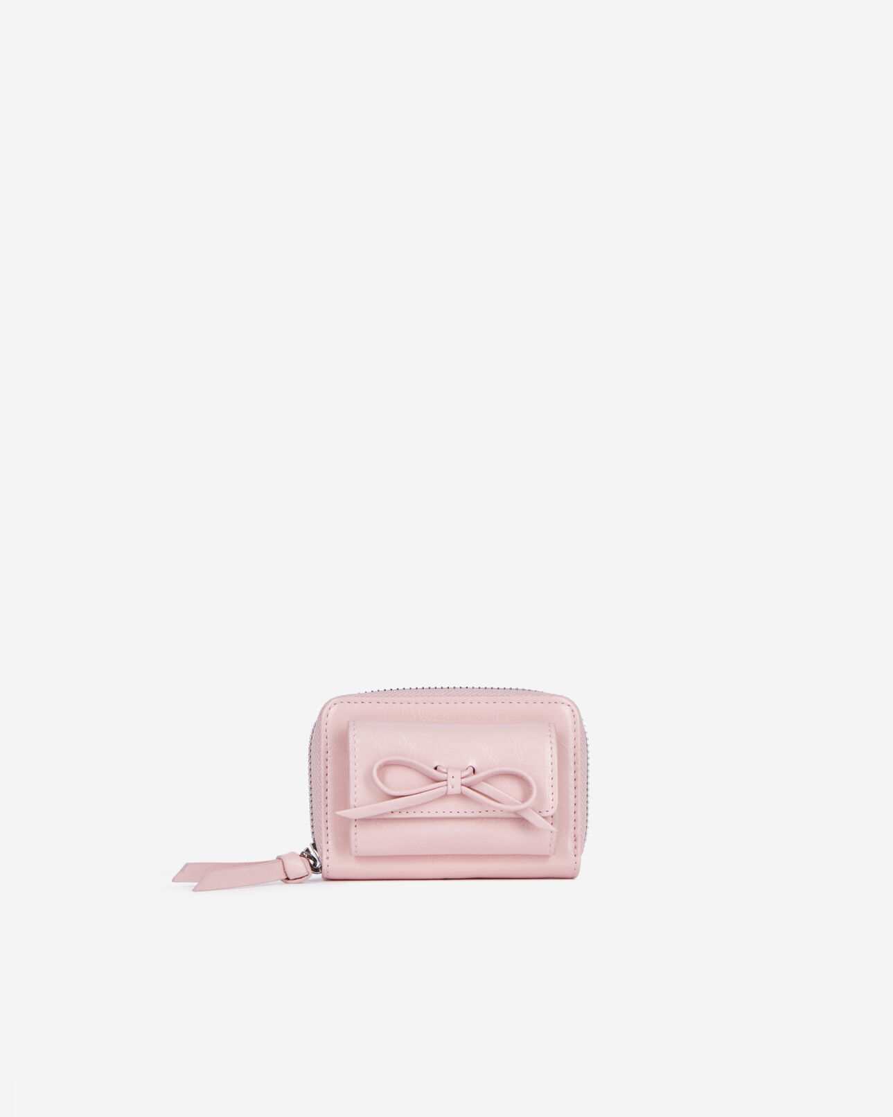 The Kooples FEMME PINK porte monnaie amelia en cuir rose