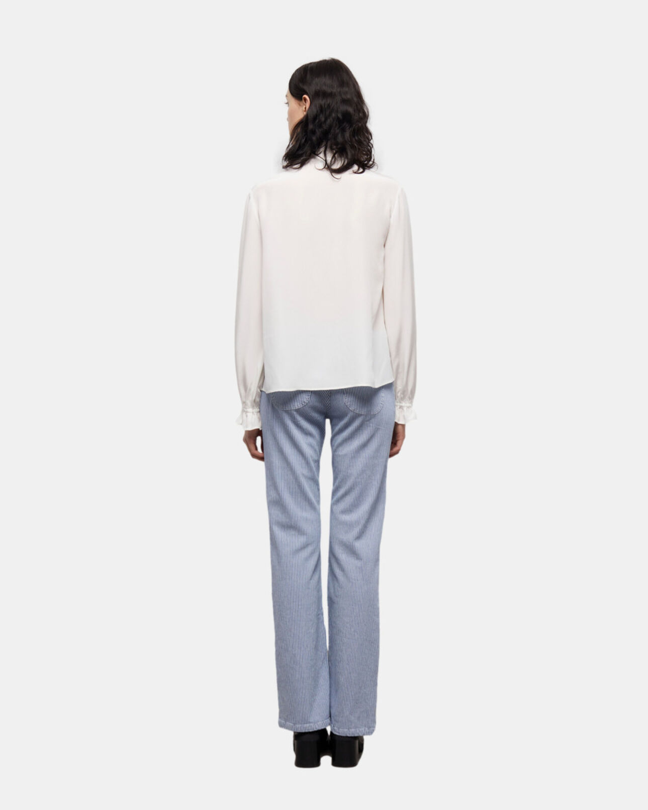 The Kooples WOMEN WHITE ecru silk blouse