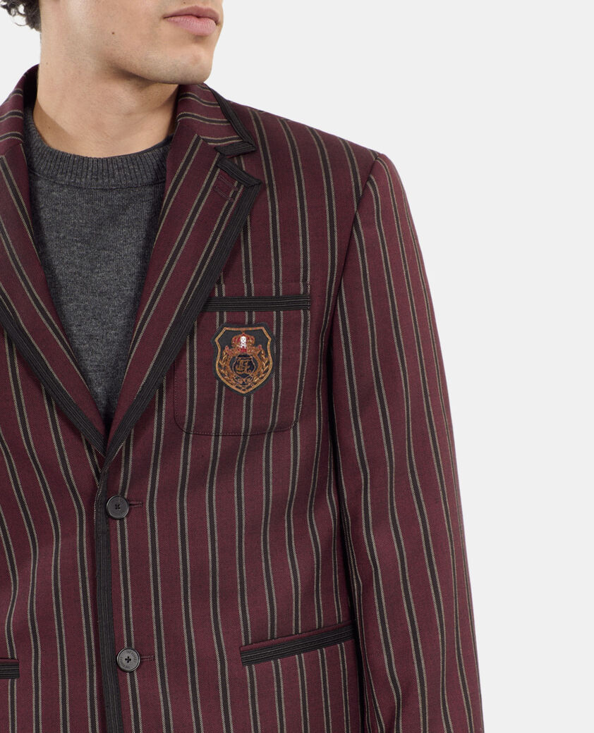 The Kooples HERREN BLACK - RED jacke aus gestreifter wollmischung