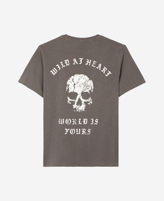 The Kooples MEN GREY MELANGE grey skull t-shirt