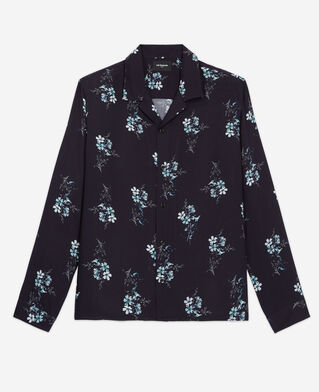 The Kooples HOMME DARK NAVY / BLUE EYES chemise fleurie