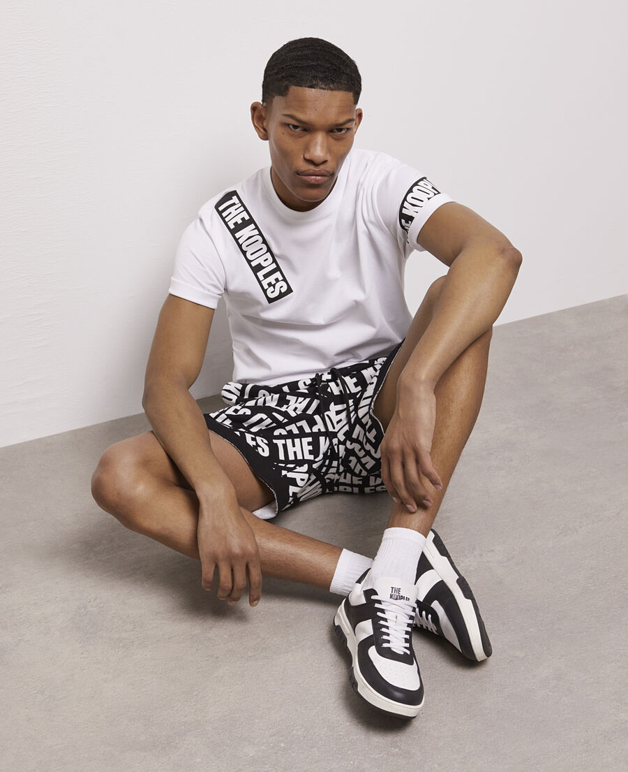 camiseta blanca tape logotipo para hombre