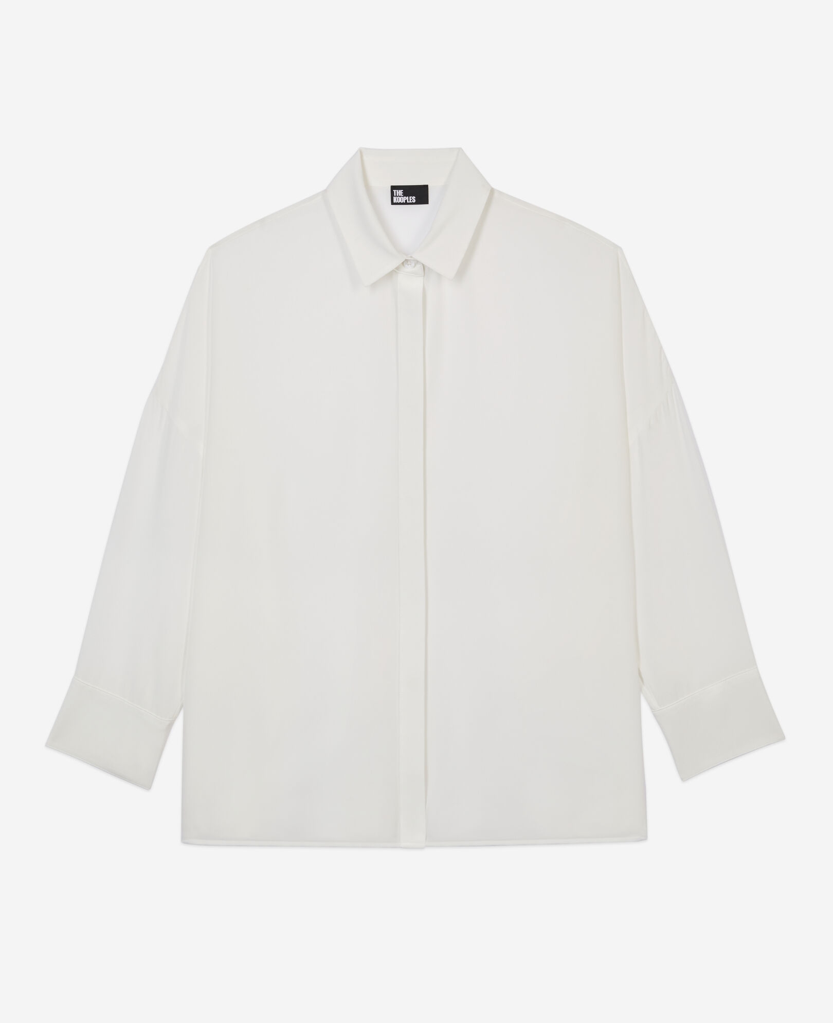 The Kooples MUJER WHITE camisa blanca amplia seda desgastada