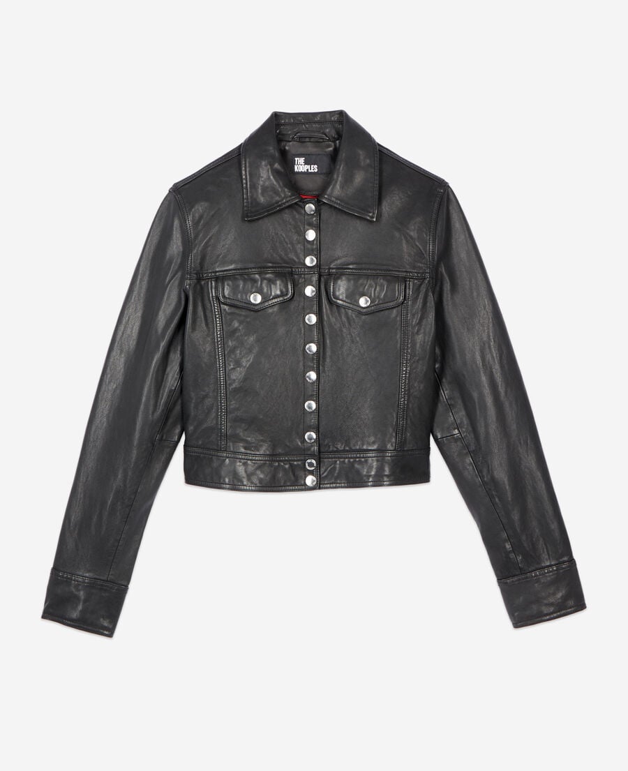 The Kooples DAMEN BLACK schwarze lederjacke