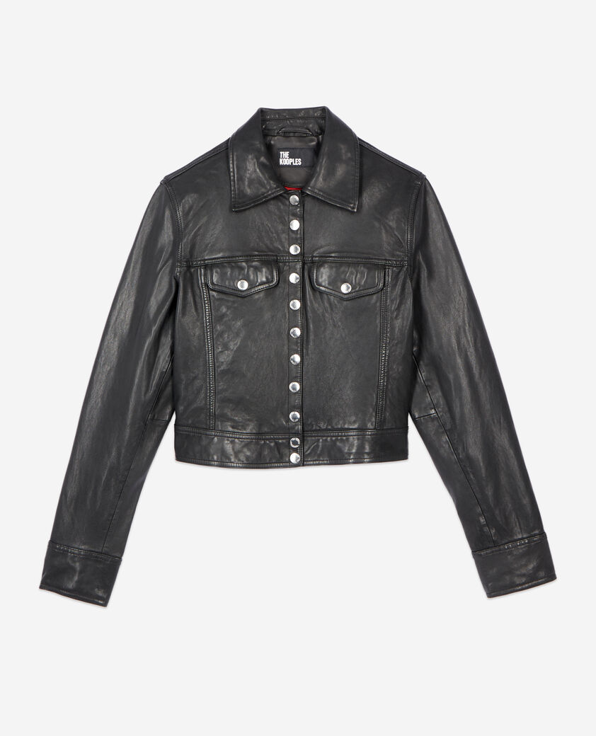 The Kooples DAMEN BLACK schwarze lederjacke