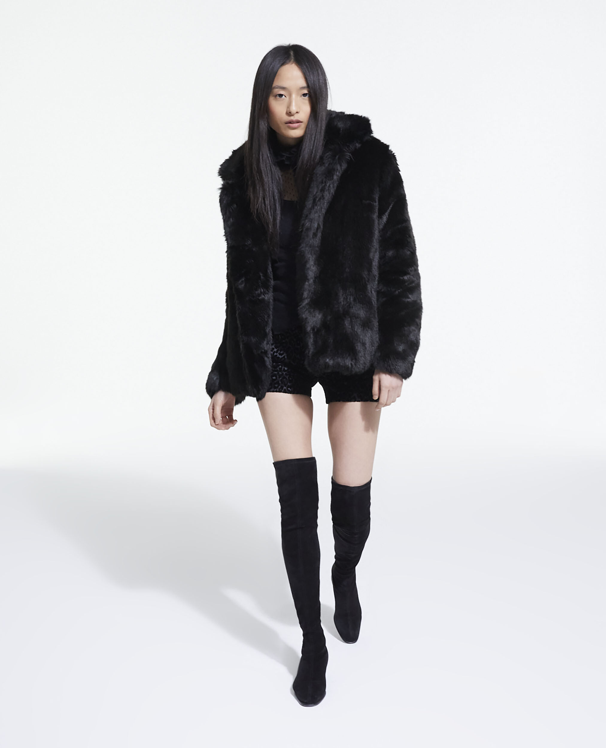 Black US The fur | Kooples coat faux -