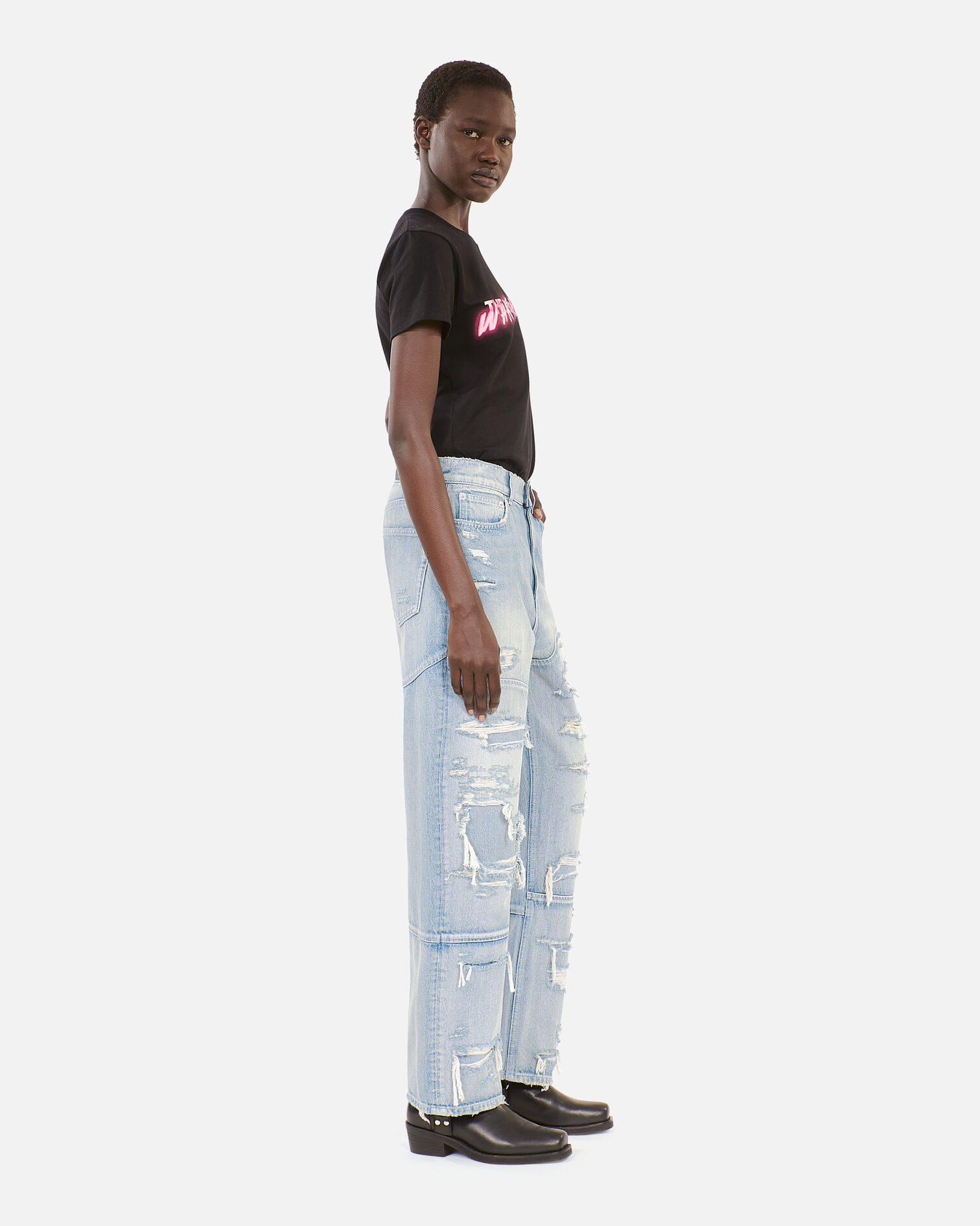 Hellblaue Boyfriend-Jeans, USED RAPIECE, hi-res image number null