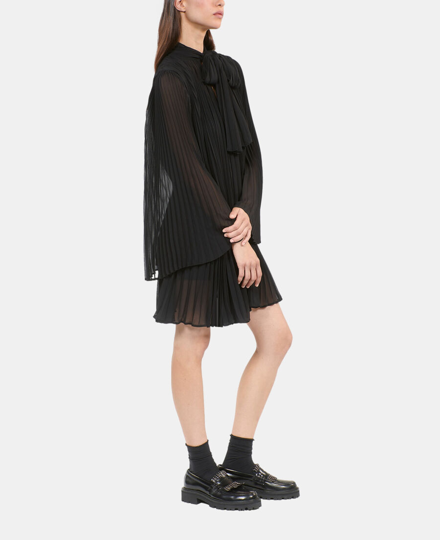 The Kooples WOMEN BLACK short black pleated dress