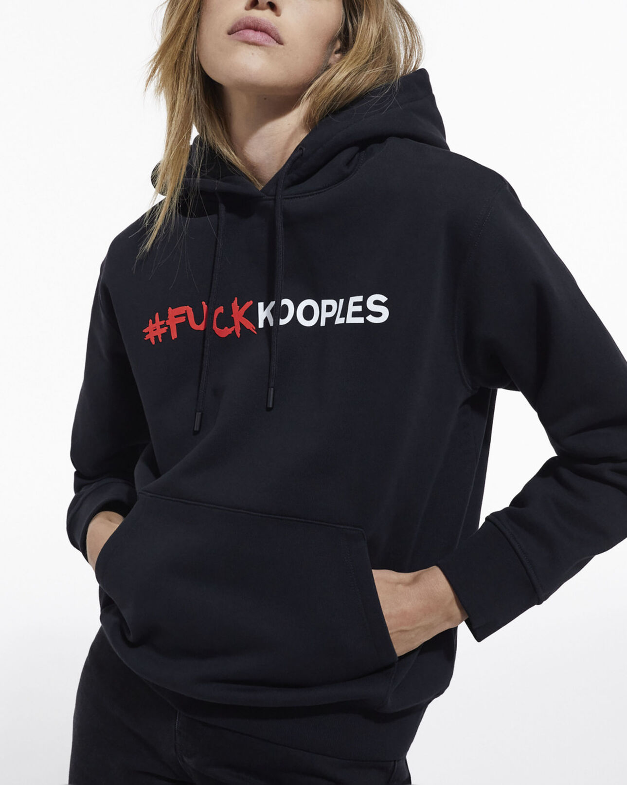 The Kooples MUJER BLACK sudadera logotipo negra