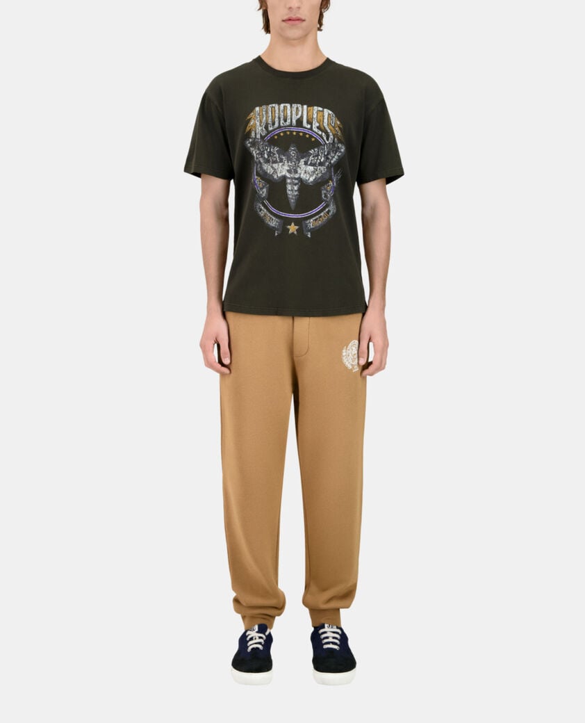 The Kooples MEN DARK GREEN men's dark green t-shirt with skull butterfly serigraphy