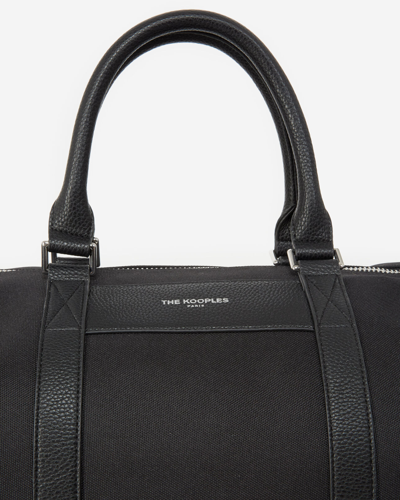 The Kooples HERREN BLACK schwarzer weekender mit abnehmbarer kette