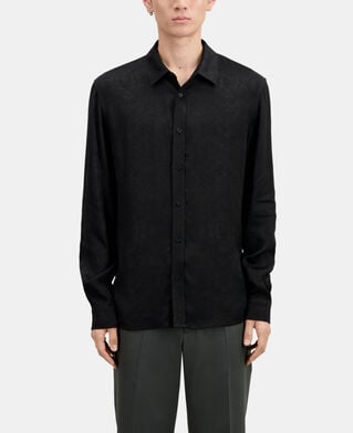 The Kooples MEN BLACK black jacquard shirt with skulls