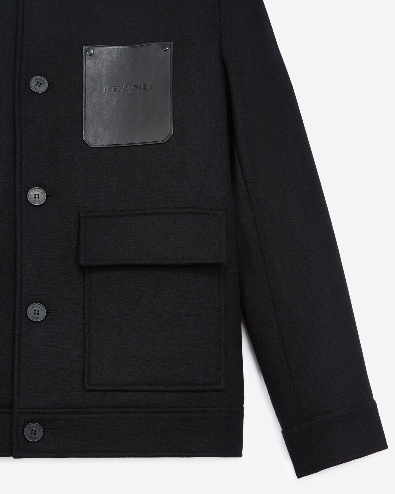 The Kooples HOMBRE BLACK chaqueta lana negra bolsillo pecho