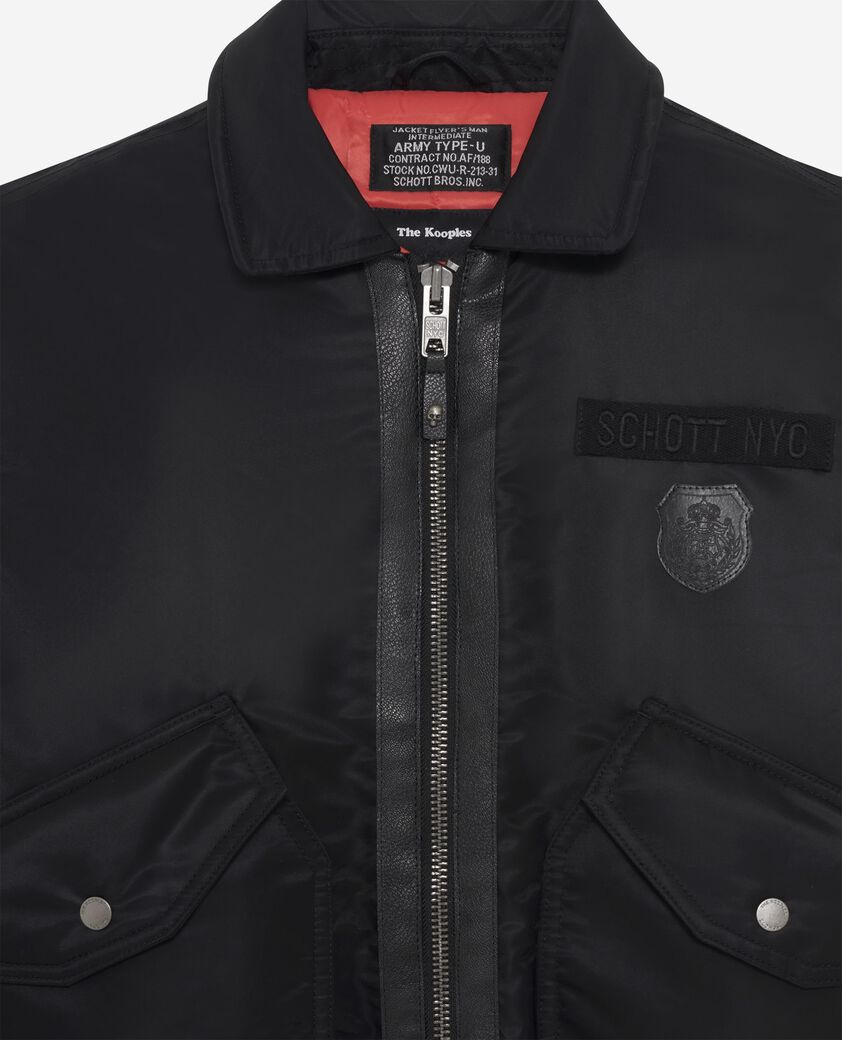 The Kooples HERREN BLACK schwarze bomberjacke von the kooples x schott nyc