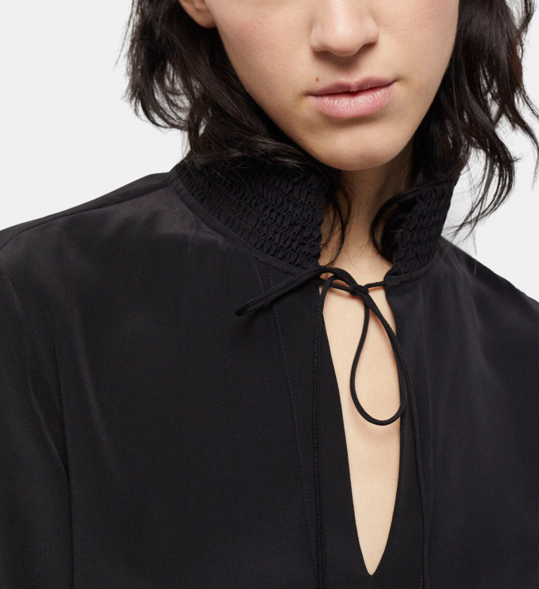 Black silk hot sale blouse