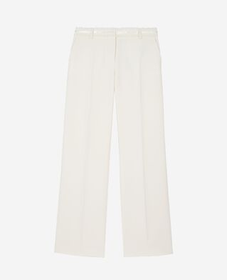 The Kooples WOMEN OFF WHITE ecru wide-leg pants