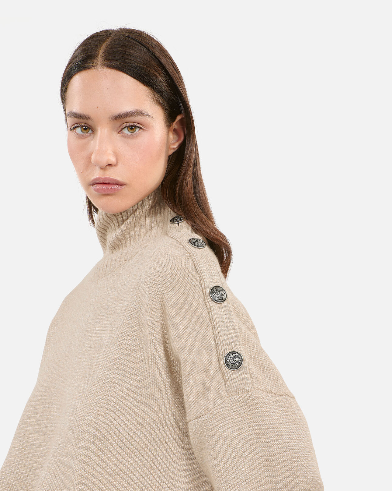 The Kooples WOMEN CAMEL camel wool and cashmere sweater