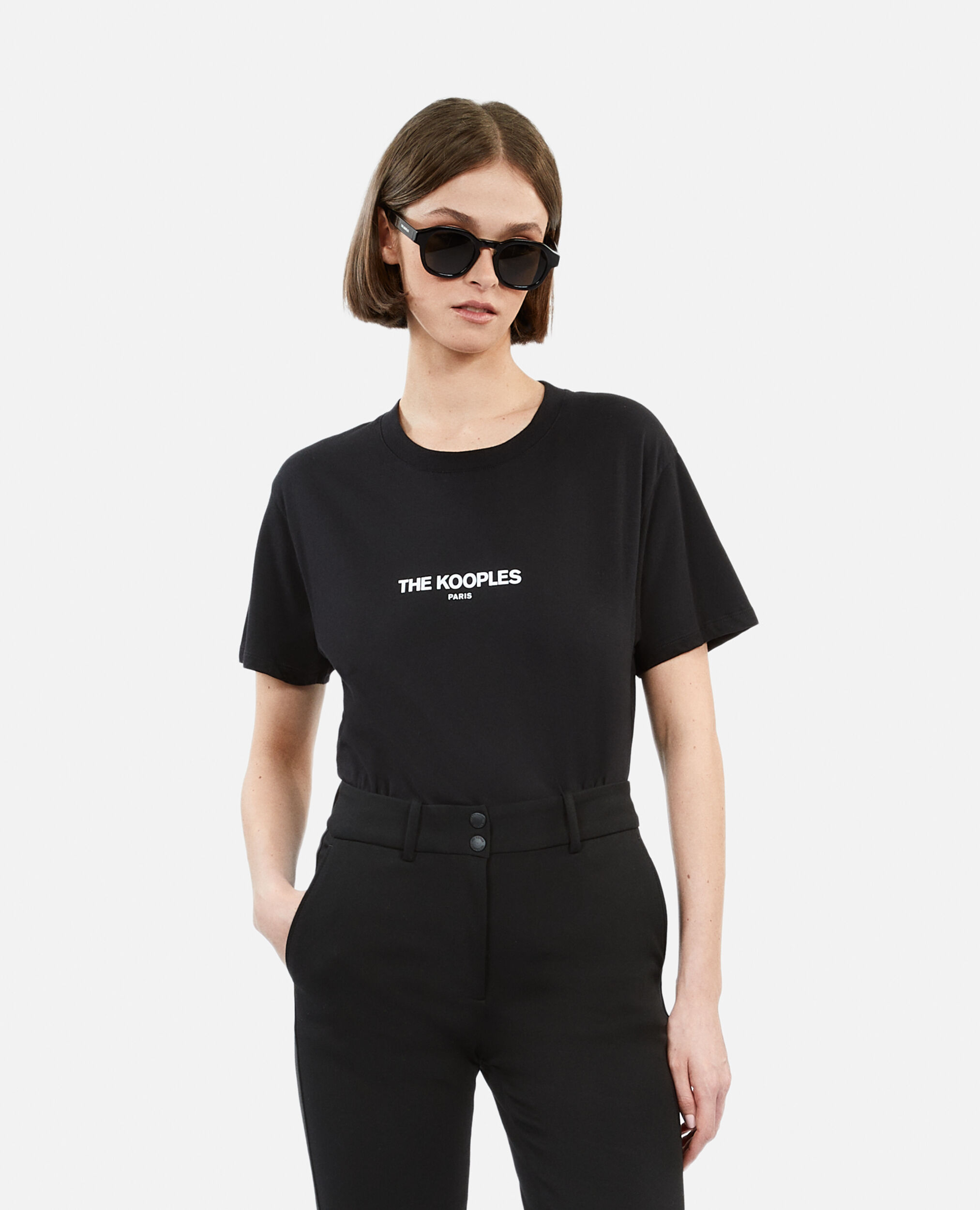 Black logo T-shirt, BLACK, hi-res image number null