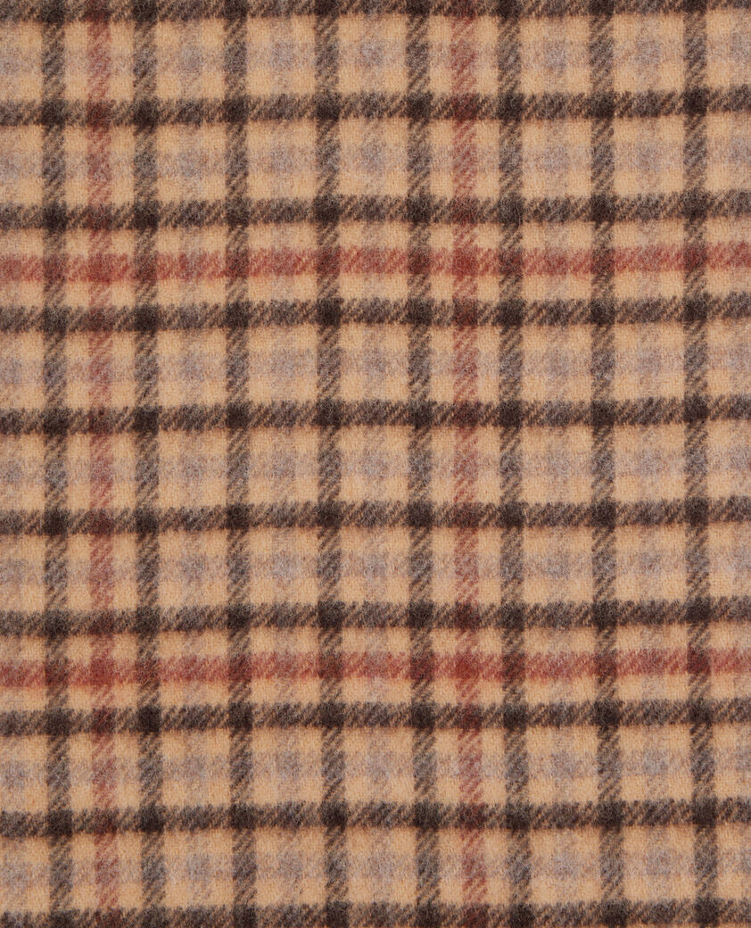 The Kooples MIXED BEIGE / BROWN / BLACK checked wool scarf
