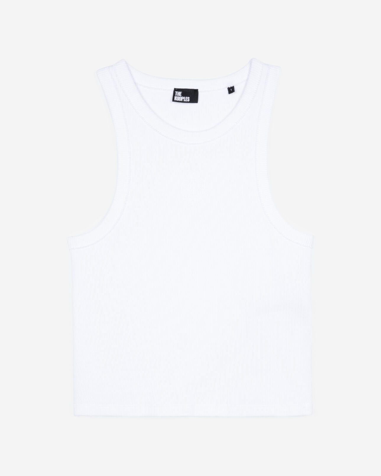 The Kooples DAMEN WHITE tanktop mit weißem wappen
