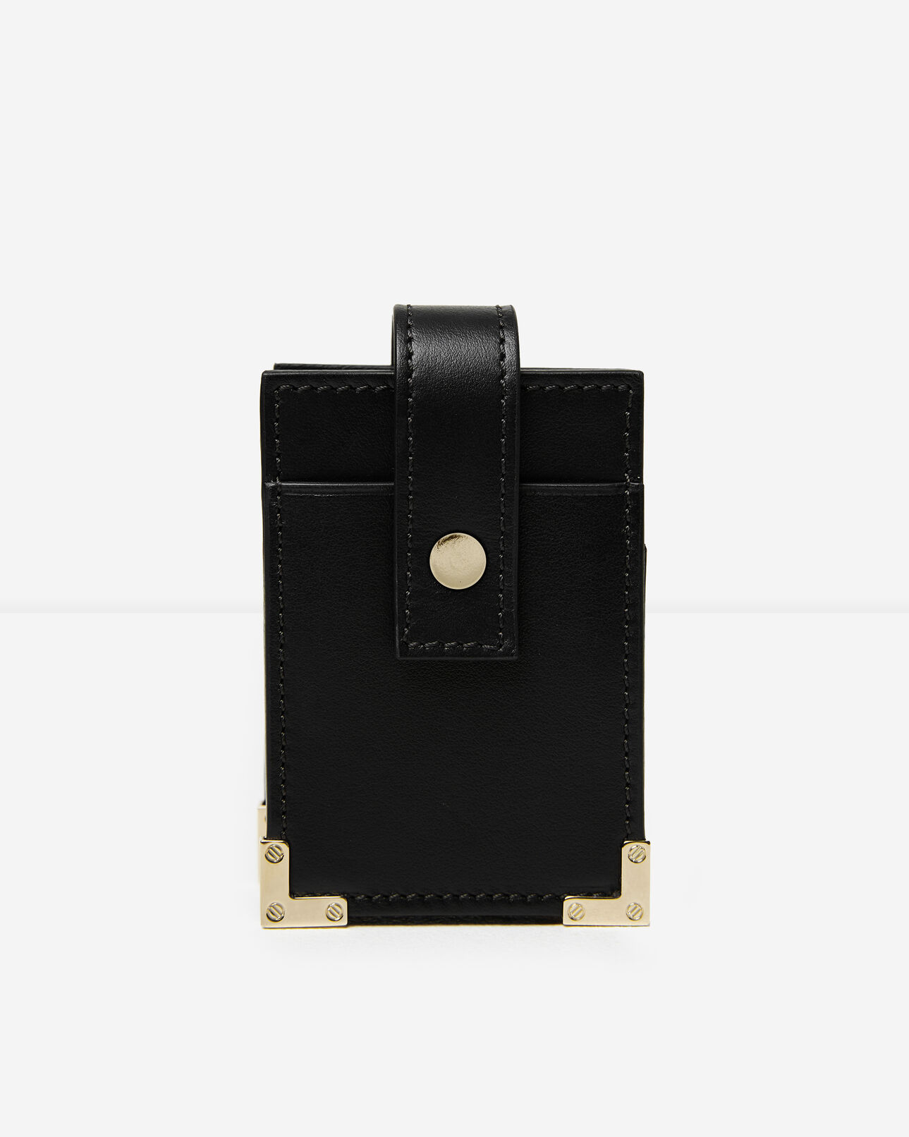 The Kooples MUJER BLACK pitillera de piel lisa de color negro