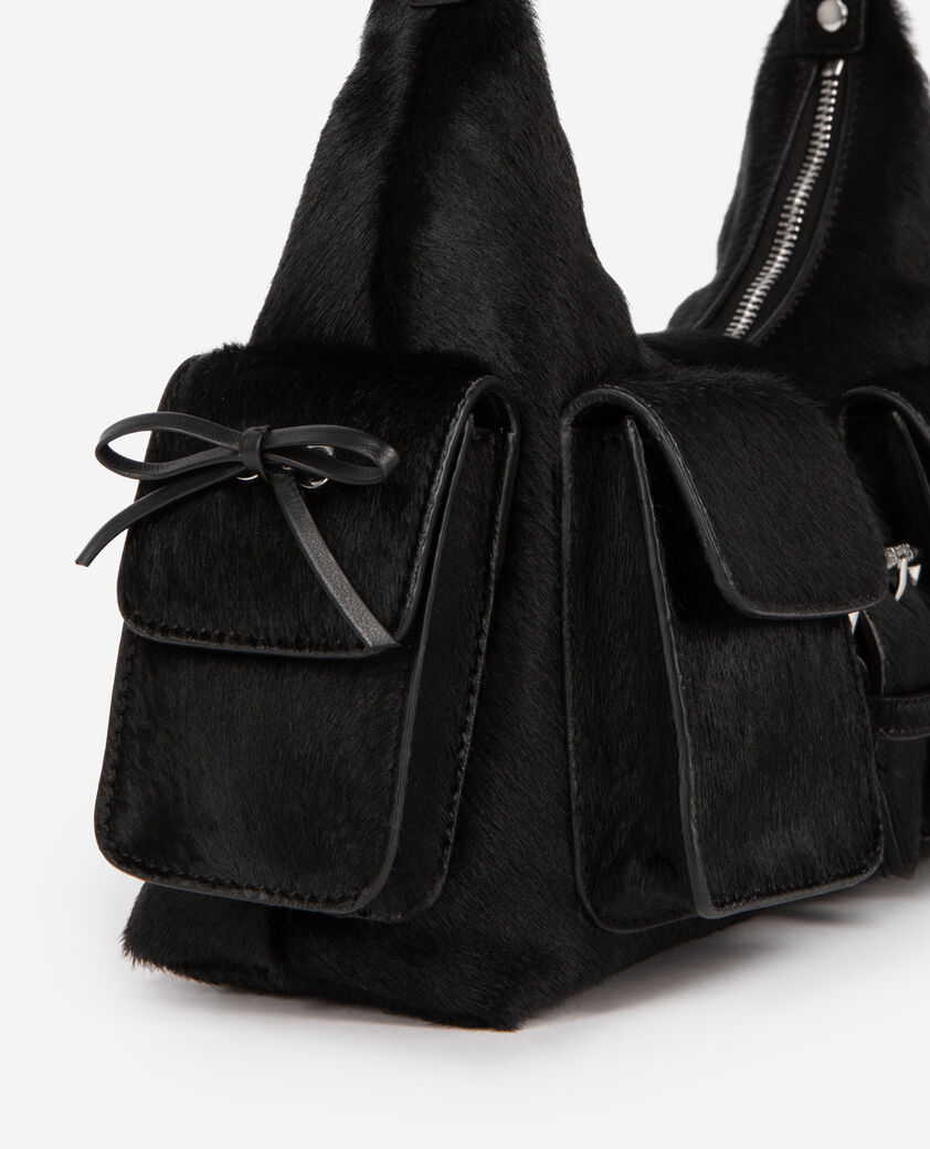 The Kooples F BLACK amelia bag in black foal effect