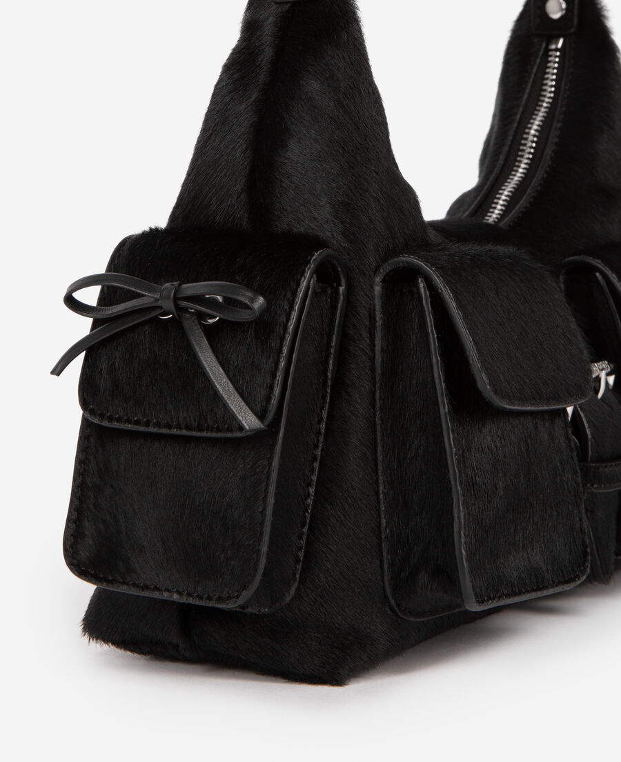 The Kooples F BLACK amelia bag in black foal effect