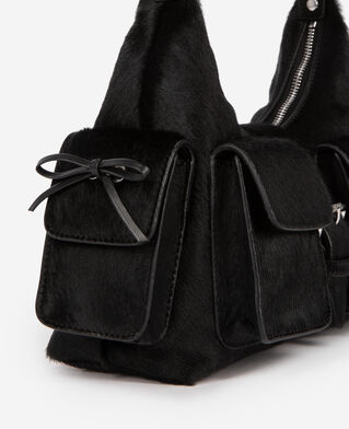 The Kooples F BLACK amelia bag in black foal effect