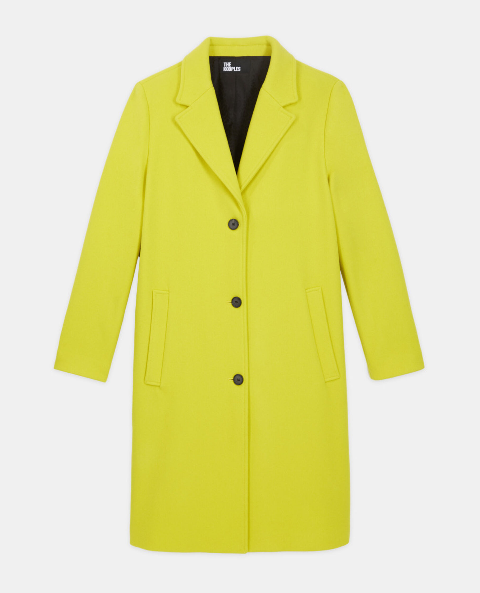 Yellow wool coat, YELLOW, hi-res image number null