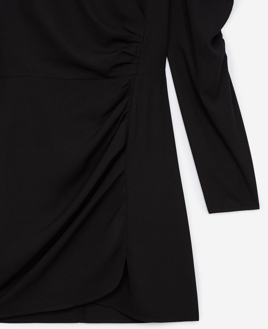 Short black dress with draping | The Kooples - UK