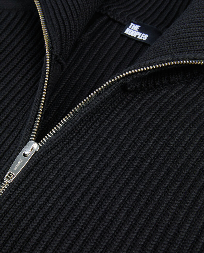 The Kooples HERREN BLACK schwarzer cardigan aus baumwolle