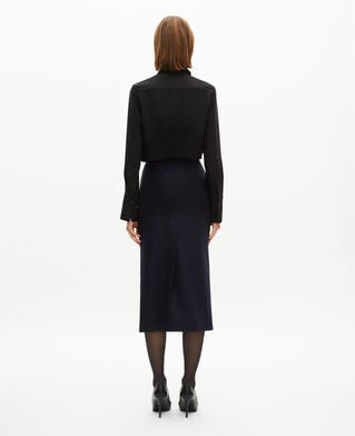 The Kooples FEMME NAVY jupe longue crayon marine