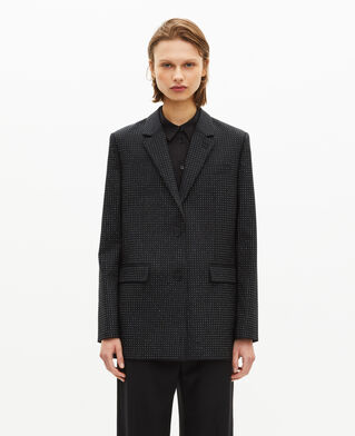 The Kooples WOMEN BLACK black rhinestone jacket