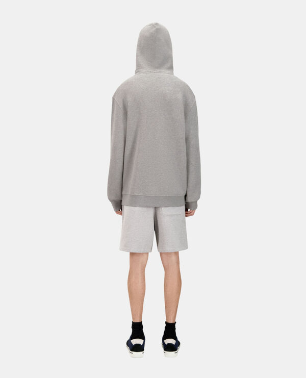 The Kooples MEN ARDOISE grey hoodie with glendale serigraphy