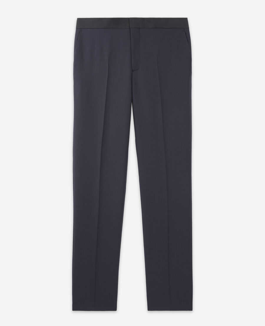 The Kooples H NAVY midnight blue wool suit pants with creases