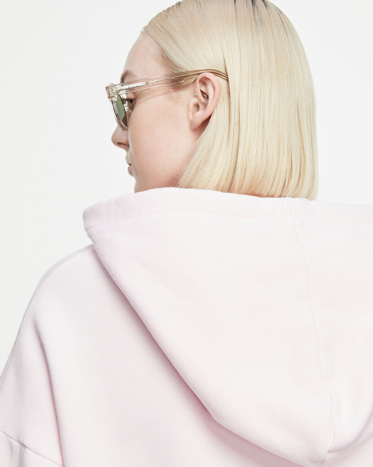 The Kooples FEMME PINK sweat rose à capuche et logo imprimé