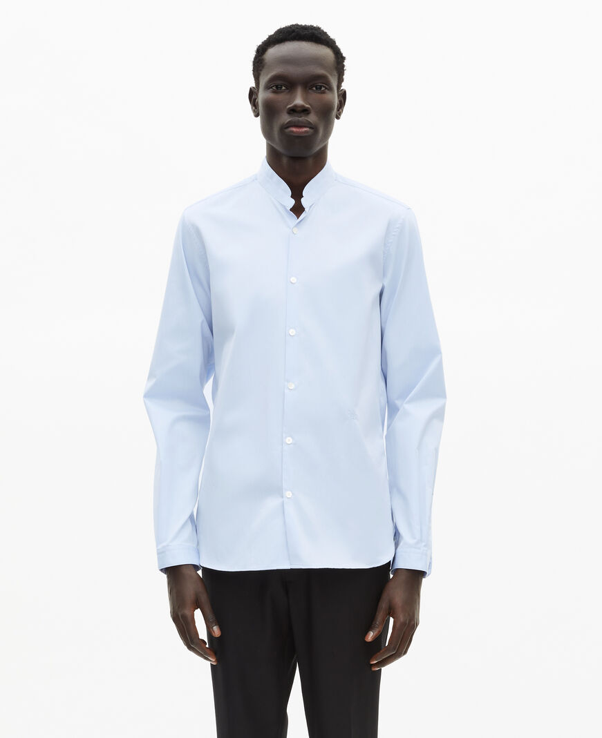 The Kooples HERREN LIGHT BLUE blaues hemd mit offizierskragen