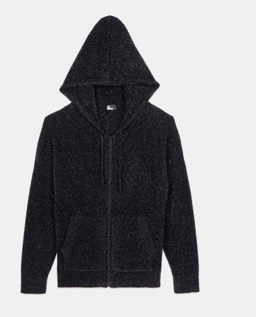 The Kooples HERREN BLACK schwarzer cardigan mit pailletten-effekt