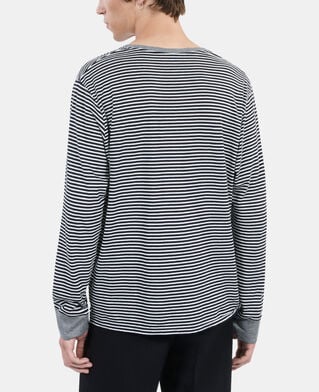 The Kooples H BLACK / WHITE striped long-sleeved t-shirt