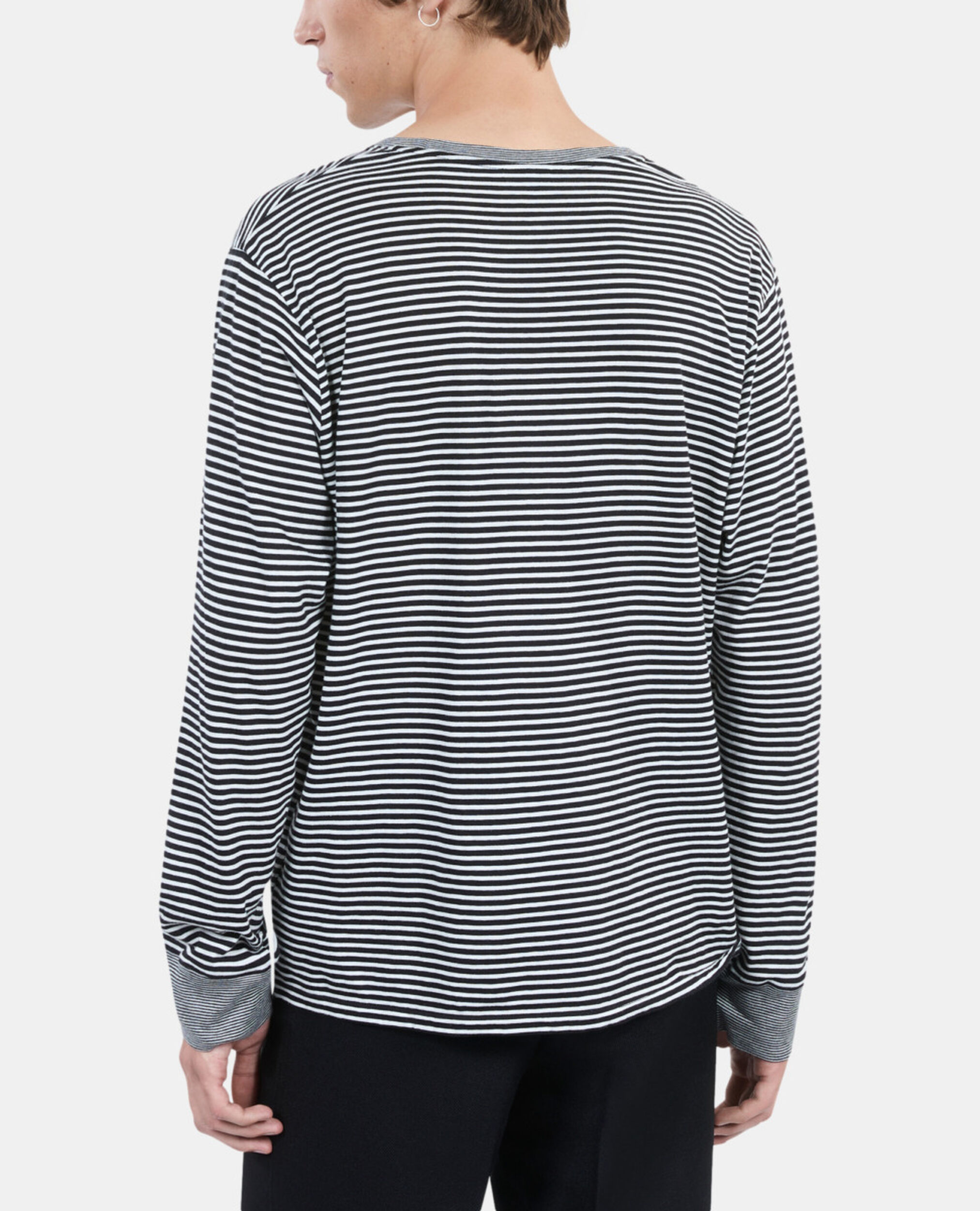 Striped long-sleeved t-shirt, BLACK / WHITE, hi-res image number null