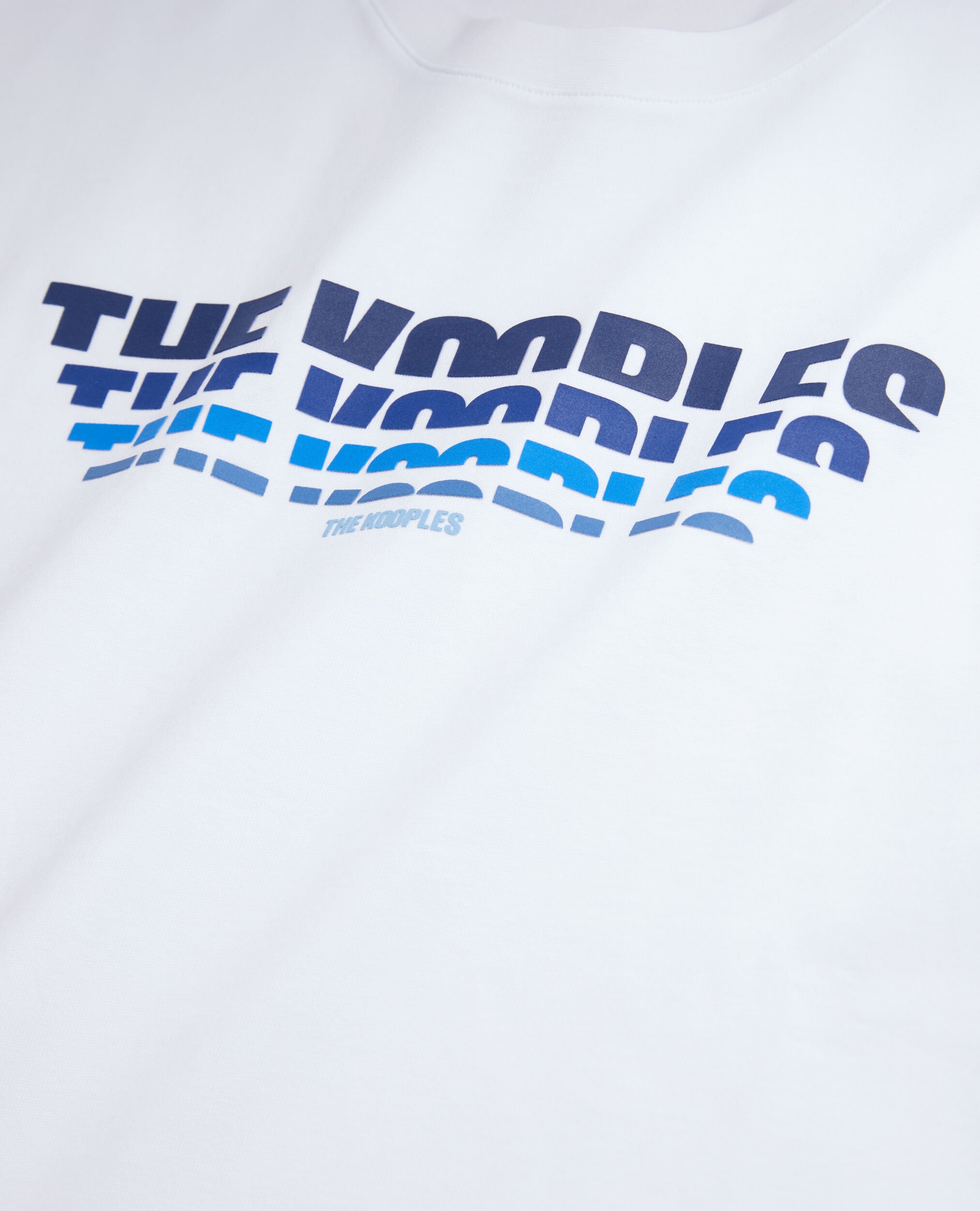 Men's white t-shirt with color gradient logo serigraphy, WHITE, hi-res image number null