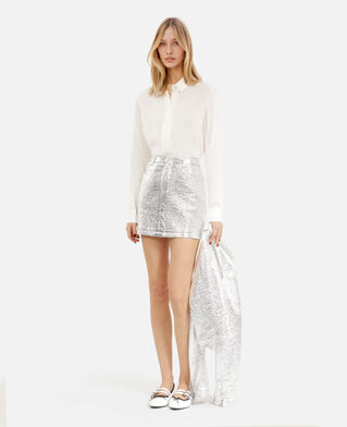 The Kooples FEMME SILVER jupe courte argentée